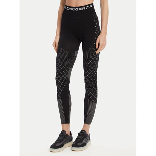 United Colors Of Benetton Legginsy 3SW63F04I Czarny Slim Fit ze sklepu MODIVO w kategorii Spodnie damskie - zdjęcie 184158603