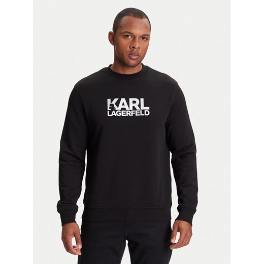 KARL LAGERFELD Bluza 705091 553917 Czarny Regular Fit ze sklepu MODIVO w kategorii Bluzy męskie - zdjęcie 184158661