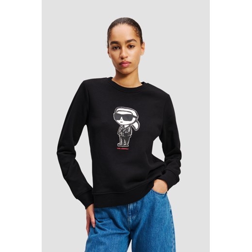 KARL LAGERFELD Czarna damska bluza Ikon Sketch, Rozmiar XS ze sklepu outfit.pl w kategorii Bluzy damskie - zdjęcie 184161064