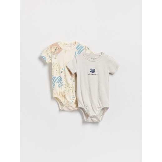 Reserved - Bawełniane body 2 pack - złamana biel ze sklepu Reserved w kategorii Odzież dla niemowląt - zdjęcie 184162021