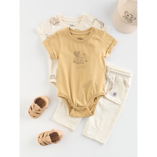 Reserved - Bawełniane body Król Lew 2 pack - kremowy ze sklepu Reserved w kategorii Odzież dla niemowląt - zdjęcie 184162090