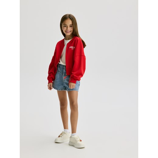 Reserved - Bluza bomber z haftem - czerwony ze sklepu Reserved w kategorii Bluzy dziewczęce - zdjęcie 184162104