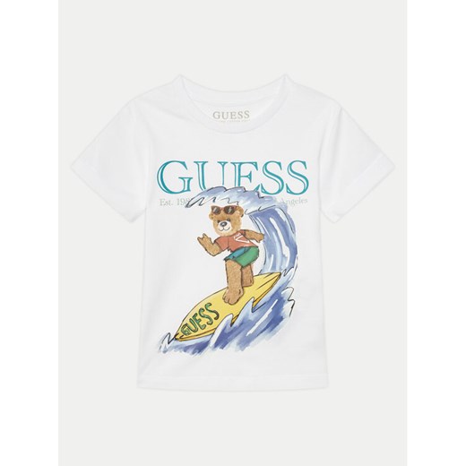 Guess T-Shirt N5GI04 K8HM4 Biały Regular Fit ze sklepu MODIVO w kategorii Bluzki dziewczęce - zdjęcie 184162873