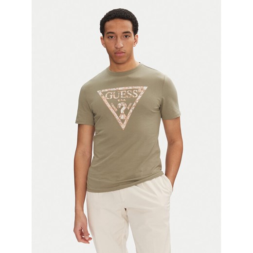 Guess T-Shirt M5GI06 I3Z14 Zielony Regular Fit ze sklepu MODIVO w kategorii T-shirty męskie - zdjęcie 184162881