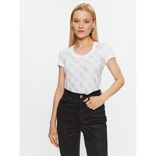 Guess T-Shirt W3BI53 J1314 Biały Slim Fit Guess M MODIVO