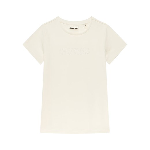 Guess T-Shirt J4RI49 J1314 Beżowy Regular Fit ze sklepu MODIVO w kategorii Bluzki dziewczęce - zdjęcie 184162904