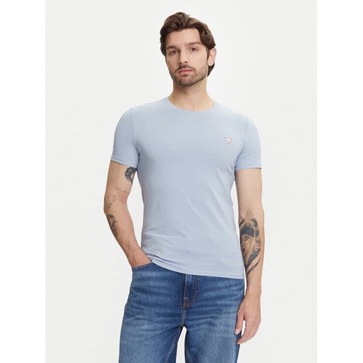 Guess T-Shirt M2YI24 J1314 Błękitny Slim Fit ze sklepu MODIVO w kategorii T-shirty męskie - zdjęcie 184162913