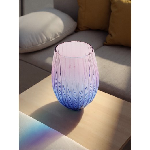 Sinsay - Szklanka z kolorowego szkła z efektem ombre - różowy Sinsay One Size Sinsay