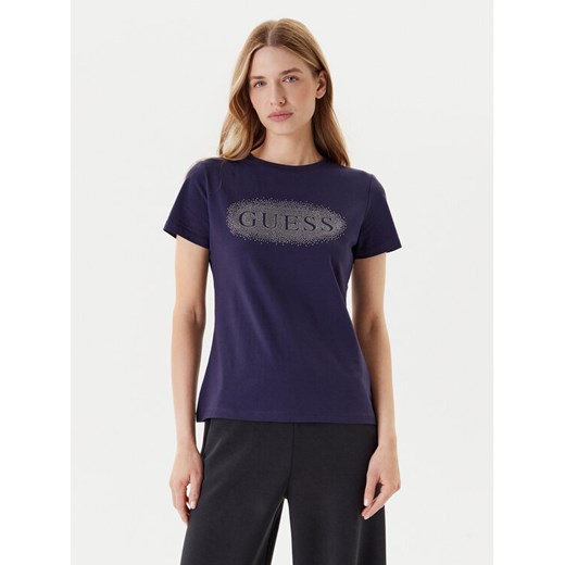 Guess T-Shirt V5YI08 J1314 Granatowy Regular Fit ze sklepu MODIVO w kategorii Bluzki damskie - zdjęcie 184164961