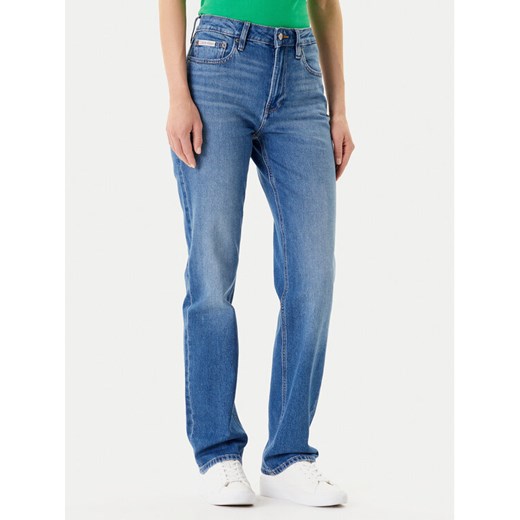 Calvin Klein Jeans Jeansy LV047B913G Niebieski Straight Fit ze sklepu MODIVO w kategorii Jeansy damskie - zdjęcie 184165003