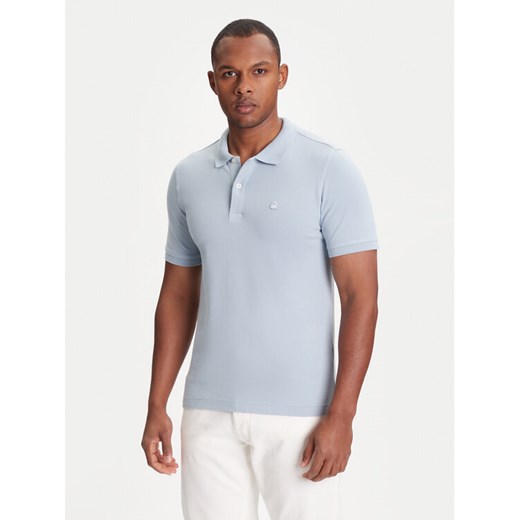 United Colors Of Benetton Polo 3WG9U301Z Niebieski Slim Fit ze sklepu MODIVO w kategorii T-shirty męskie - zdjęcie 184165032