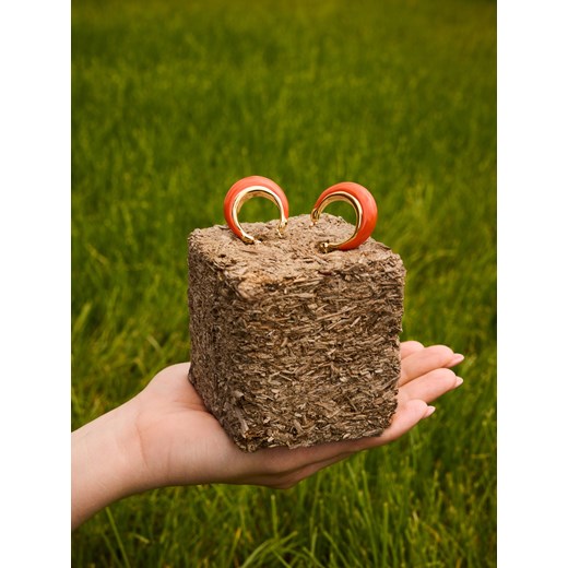 Reserved - Okrągłe kolczyki - pomarańczowy Reserved ONE SIZE Reserved