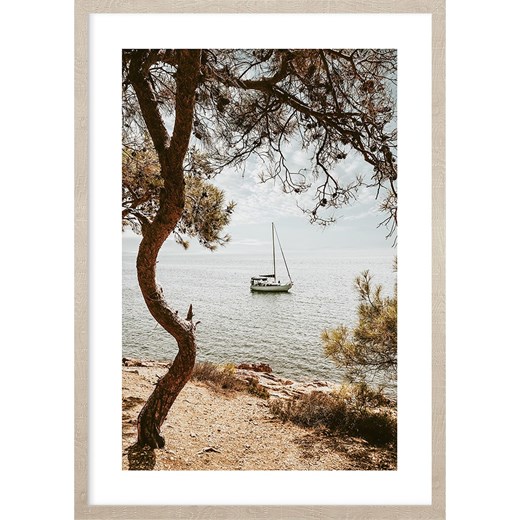 Ars Longa Druk artystyczny &quot;Yacht by the shore&quot; w ramce - 70 x 50 cm ze sklepu Limango Polska w kategorii Obrazy - zdjęcie 184166213