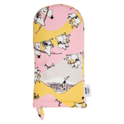Moomin Rękawica kuchenna &quot;Family Time&quot; w kolorze jasnoróżowo-żółtym - 15 x 34 cm ze sklepu Limango Polska w kategorii Tekstylia kuchenne - zdjęcie 184166314