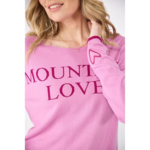 Sweter damski Lieblingsstück różowy z okrągłym dekoltem 