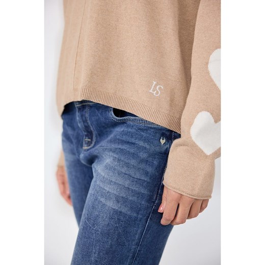 Sweter damski Lieblingsstück z dekoltem w serek casualowy kaszmirowy 