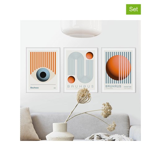 Orangewallz Druki artystyczne (3 szt.) &quot;Bauhaus&quot; w ramce ze sklepu Limango Polska w kategorii Obrazy - zdjęcie 184166840