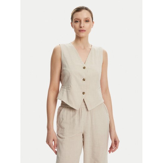 Vero Moda Kamizelka Caia 10333795 Beżowy Regular Fit ze sklepu MODIVO w kategorii Kamizelki damskie - zdjęcie 184167474