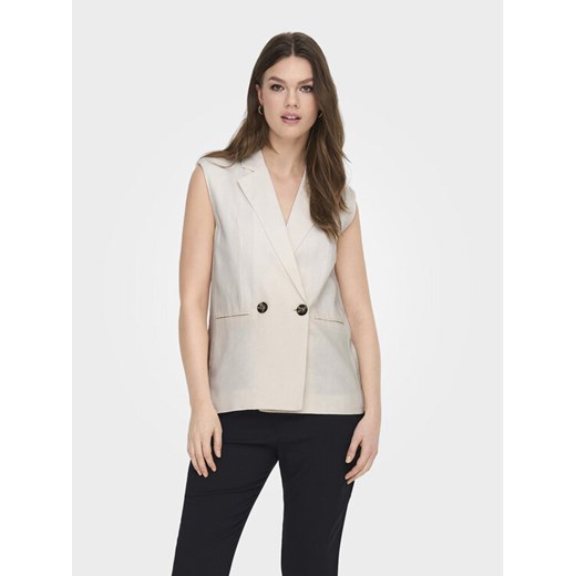 ONLY Kamizelka Caro 15278794 Biały Loose Fit ze sklepu MODIVO w kategorii Kamizelki damskie - zdjęcie 184167483