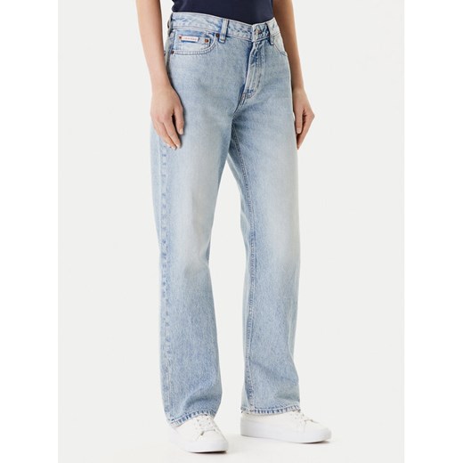Calvin Klein Jeans Jeansy Signature 90s LV147C700G Niebieski Straight Fit ze sklepu MODIVO w kategorii Jeansy damskie - zdjęcie 184167494