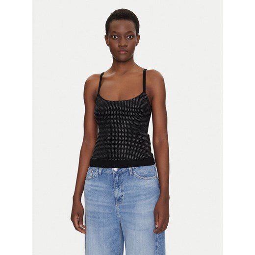 Guess Top W5GR47 Z3MN2 Czarny Regular Fit ze sklepu MODIVO w kategorii Bluzki damskie - zdjęcie 184167552