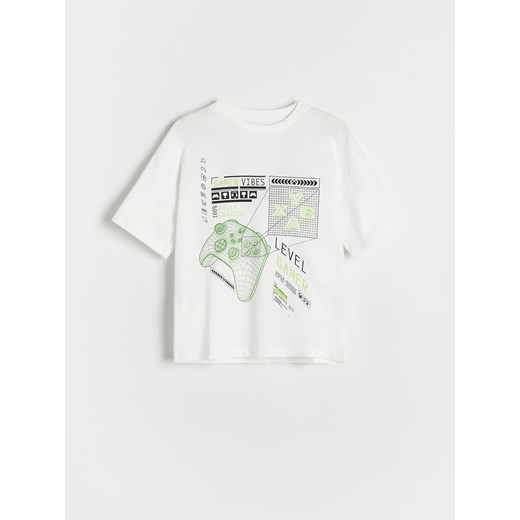 Reserved - Bawełniany t-shirt Xbox - złamana biel ze sklepu Reserved w kategorii T-shirty chłopięce - zdjęcie 184168313