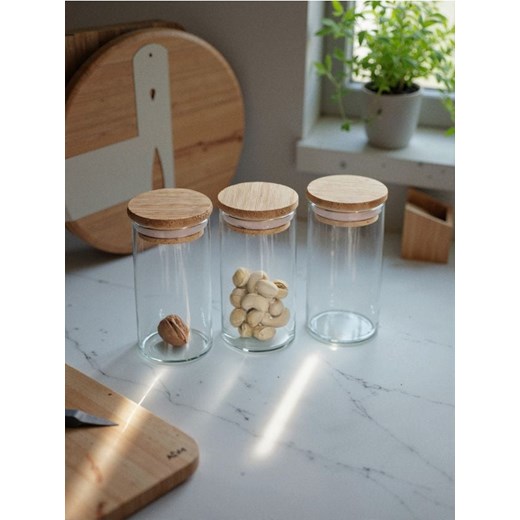 Sinsay - Pojemniki na żywność z bambusowymi pokrywkami 3 pack - clear ze sklepu Sinsay w kategorii Dom - zdjęcie 184168703