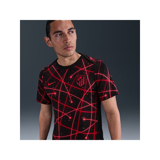 Męska przedmeczowa koszulka piłkarska z krótkim rękawem Nike Dri-FIT Atlético Madryt Academy Pro - Czerń ze sklepu Nike poland w kategorii T-shirty męskie - zdjęcie 184168761