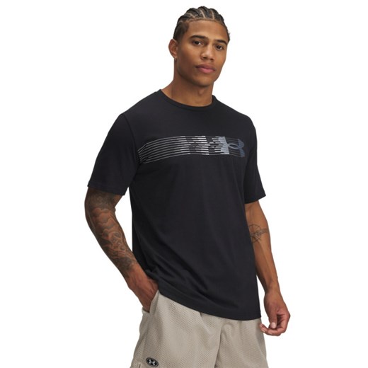 Męski t-shirt z nadrukiem Under Armour UA M Lc Fly In Logo SS - czarny ze sklepu Sportstylestory.com w kategorii T-shirty męskie - zdjęcie 184169213