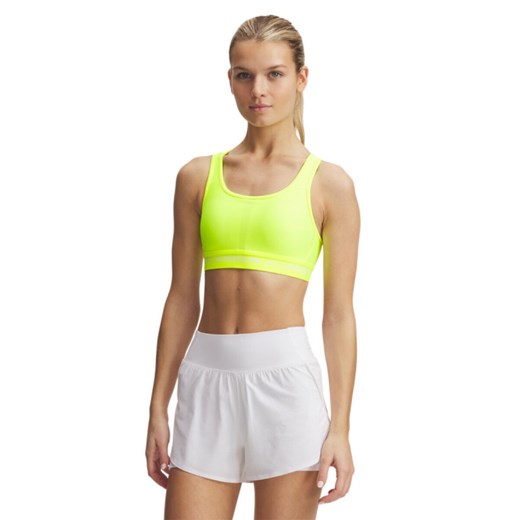 Biustonosz treningowy Under Armour Crossback Mid Bra - żółty ze sklepu Sportstylestory.com w kategorii Biustonosze - zdjęcie 184169224