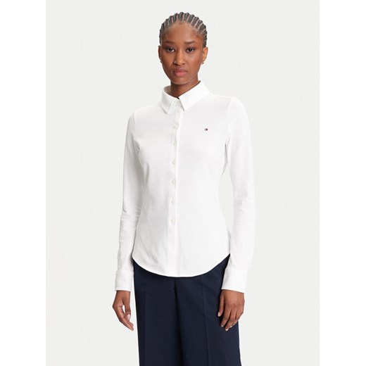 Tommy Hilfiger Koszula 1985 WW0WW43528 Écru Slim Fit ze sklepu MODIVO w kategorii Koszule damskie - zdjęcie 184169703