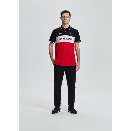 Colourblock polo z nadrukiem logo Le Mans XL Diverse