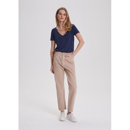 Bluzka damska Diverse casual z dekoltem w serek z krótkim rękawem