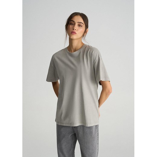 Bawełniany T-shirt damski z efektem sprania ze sklepu Diverse w kategorii Bluzki damskie - zdjęcie 184174081
