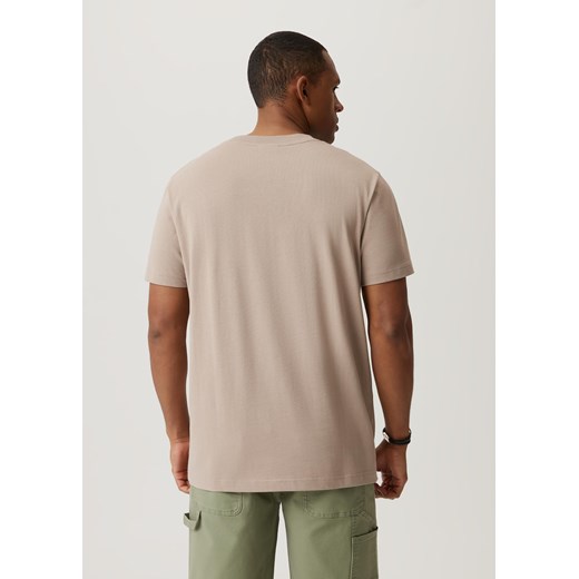 T-shirt męski Diverse beżowy z krótkim rękawem