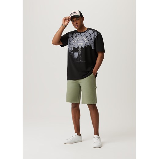 T-shirt męski Diverse czarny z krótkim rękawem