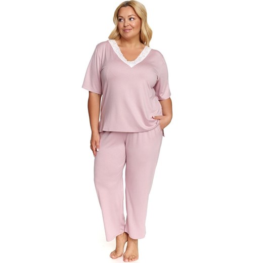 Doctor Nap piżama damska plus size PB.7154.PAPAYA, Kolor różowy, Rozmiar L, Doctor Nap ze sklepu Intymna w kategorii Piżamy damskie - zdjęcie 184181602