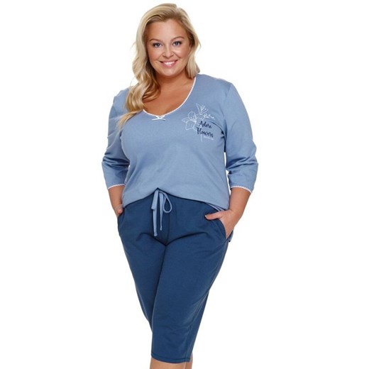 Doctor Nap piżama damska plus size PB.7262.SKY_BLUE, Kolor niebieski, Rozmiar L, Doctor Nap ze sklepu Intymna w kategorii Piżamy damskie - zdjęcie 184181611