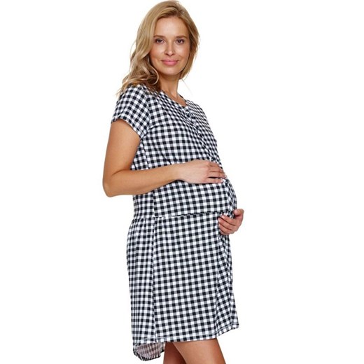 Doctor Nap rozpinana koszula nocna TCB.9444.BLACK_CHECK, Kolor czarny-wzór, Rozmiar S, Doctor Nap ze sklepu Intymna w kategorii Koszule nocne - zdjęcie 184181651