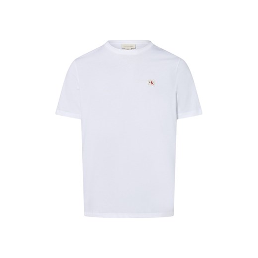 Calvin Klein Jeans Koszulka męska Mężczyźni Bawełna biały jednolity ze sklepu vangraaf w kategorii T-shirty męskie - zdjęcie 184182274