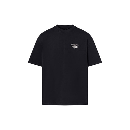 PEGADOR Koszulka męska - Hamker Mężczyźni Bawełna czarny jednolity ze sklepu vangraaf w kategorii T-shirty męskie - zdjęcie 184182280