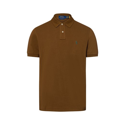 Polo Ralph Lauren Męska koszulka polo Mężczyźni Bawełna brązowy jednolity ze sklepu vangraaf w kategorii T-shirty męskie - zdjęcie 184182292