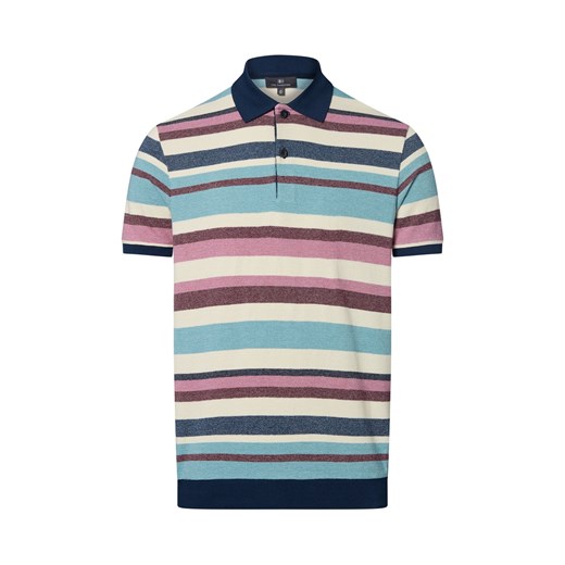 Nils Sundström Męska koszulka polo Mężczyźni Bawełna jasnoniebieski w paski ze sklepu vangraaf w kategorii T-shirty męskie - zdjęcie 184182294