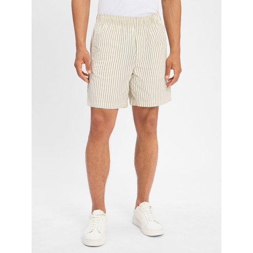 Calvin Klein Jeans Szorty - Turtledove Mężczyźni Bawełna piaskowy w paski ze sklepu vangraaf w kategorii Spodenki męskie - zdjęcie 184182303