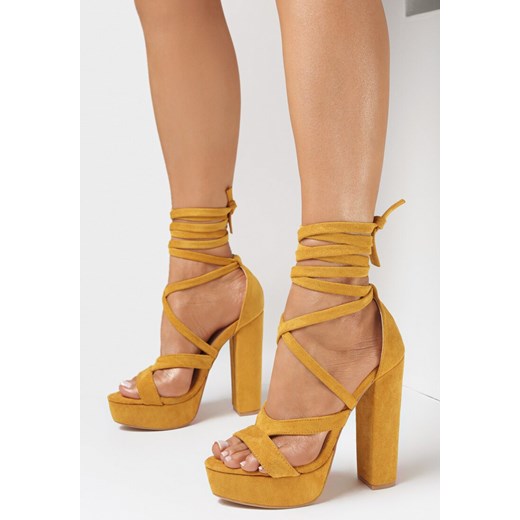 Żółte Sandały Memmi 38 wyprzedaż born2be.pl