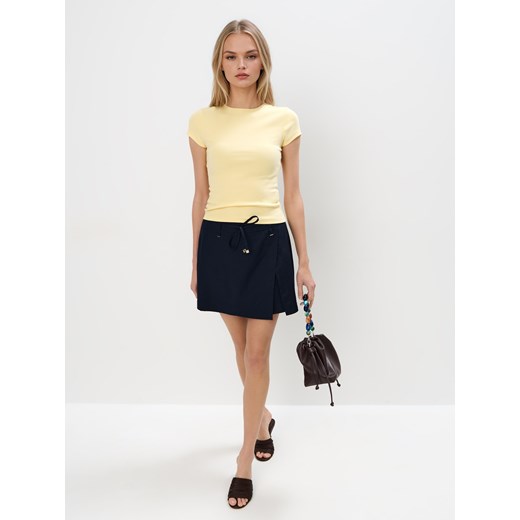 Mohito - Spódnico-szorty z lyocellu - granatowy ze sklepu Mohito w kategorii Spódnice - zdjęcie 184182600