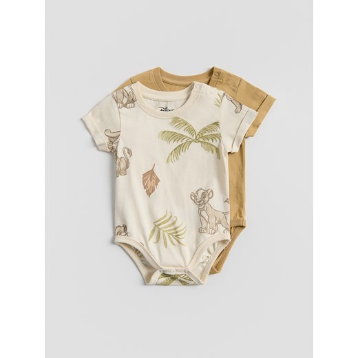 Reserved - Bawełniane body Król Lew 2 pack - kremowy ze sklepu Reserved w kategorii Odzież dla niemowląt - zdjęcie 184182683