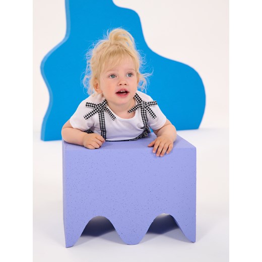 Sinsay - Sukienka w kratę z koszulką basic - biały Sinsay 86 (12-18 m) Sinsay