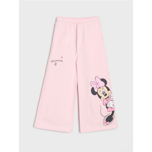 Sinsay - Szerokie spodnie Minnie Mouse - różowy Sinsay 128 (7-8 l) Sinsay