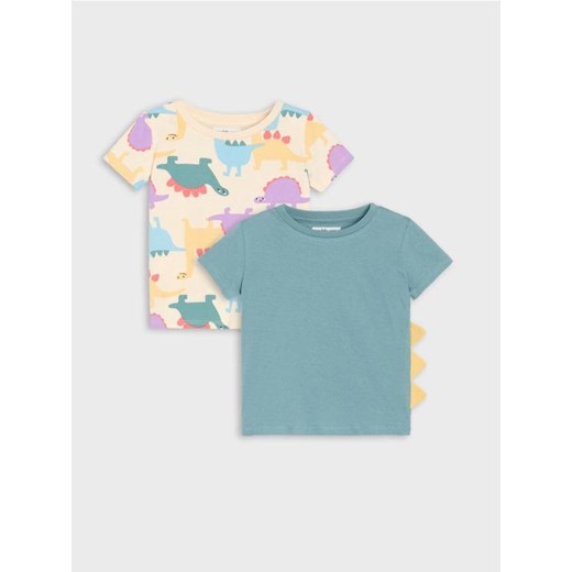 Sinsay - Koszulki z krótkim rękawem 2 pack - kremowy - id: 822EM-01X - marki Sinsay - 184184170 Sinsay - Koszulki z krótkim rękawem 2 pack - kremowy ze sklepu Sinsay w kategorii Kaftaniki i bluzki - zdjęcie 184184170